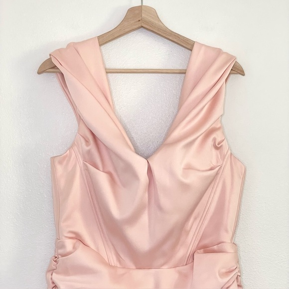 House of CB Coraline Blush Satin Corset Ruched Mini  Dress Large Plus - Picture 7 of 16